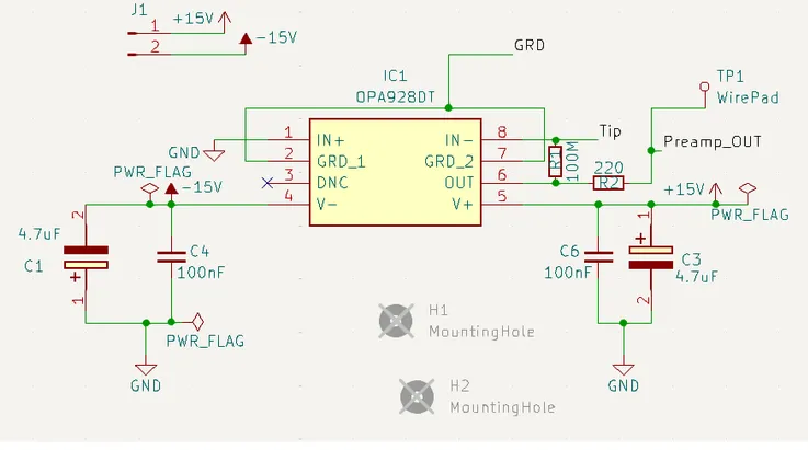tunneling amplifier schmematic